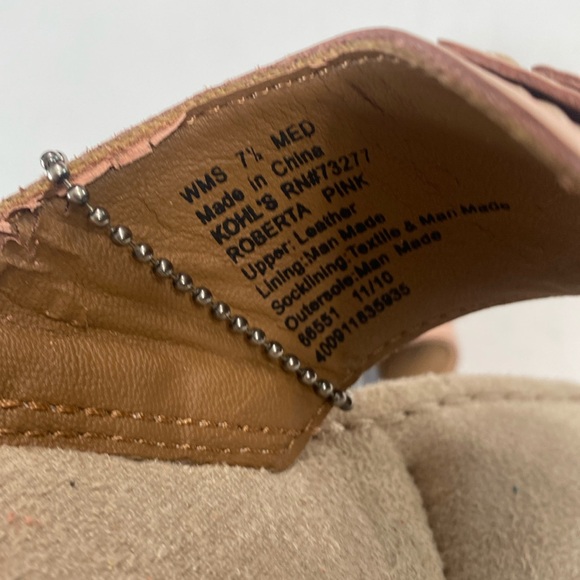 Croft and Barrow Roberta Pink Leather Flower Thong Sandals, Size 7 1/2 Med, NWT - Picture 7 of 9